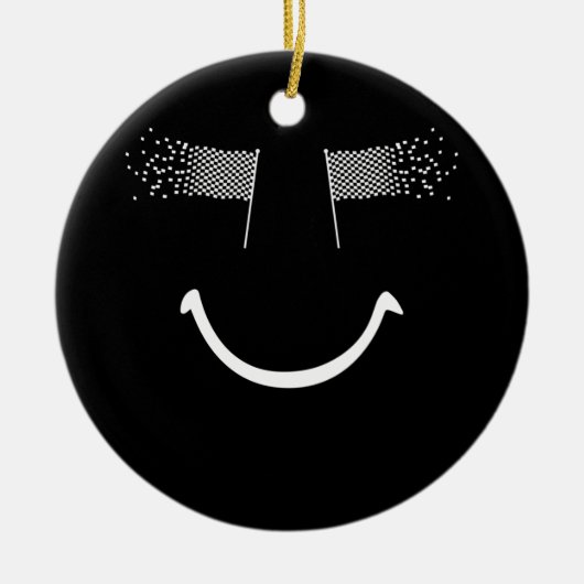 レースカーパーティー用レーススマイル セラミックオーナメント (正面)