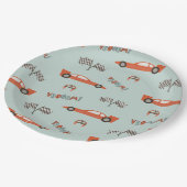 レースカーパーティー紙プレート |ヴィンテージレースカー ペーパープレート (アングル)