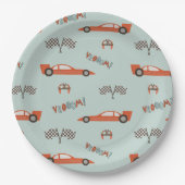 レースカーパーティー紙プレート |ヴィンテージレースカー ペーパープレート (正面)