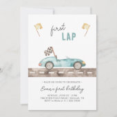 レースカーファーストラップ誕生日招待状 招待状 (正面)