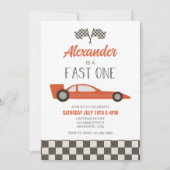 レースカーファーストワンバースデー招待状 招待状 (正面)