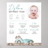 レースカーフォトマイルストーンサイン ポスター (正面)