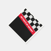 レースカーブラックアンドレッドファースト誕生日 カスタム スタンダードカクテルナプキン (角)