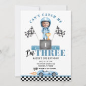 レースカーブルーボーイ3rdバースデーレーサーフォト 招待状 (正面)