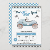 レースカーブルーヴィンテージは4速4th birthdayが必要 招待状 (正面/裏面)