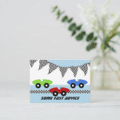 レースカーベビーシャワーアドバイスカード アドバイスカード (スタンド正面)