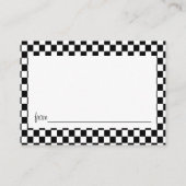 レースカーベビーシャワーアドバイスカード アドバイスカード (裏面)