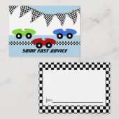 レースカーベビーシャワーアドバイスカード アドバイスカード (正面/裏面)