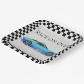 レースカーベビーシャワーテーマ ペーパープレート (傾斜あり)