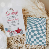 レースカーベビーシャワーボーイレッドレースカーシャワー 招待状