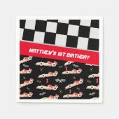 レースカーボーイズファースト誕生日 スタンダードカクテルナプキン (正面)