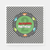 レースカーボーイ誕生日パーティー スタンダードランチョンナプキン (正面)