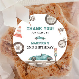 レースカーボーイ誕生日パーティー ラウンドシール