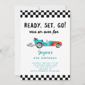 レースカーボーイ誕生日パーティー 招待状 (正面)