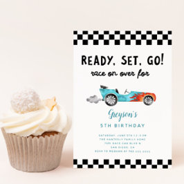 レースカーボーイ誕生日パーティー 招待状