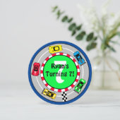 レースカーボーイ誕生日招待状 招待状 (スタンド正面)