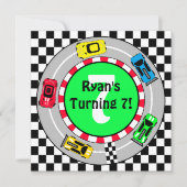 レースカーボーイ誕生日招待状 招待状 (正面)