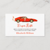 レースカーボーイ赤ちゃんシャワー | リトルレーサーパーティー エンクロージャーカード (正面)