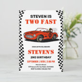 レースカーボーイ2nd誕生日招待状 招待状 (スタンド正面)