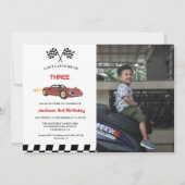 レースカーボーイ3rd誕生日パーティー 招待状 (正面)