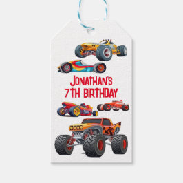 レースカーモンスタートラックカーレース誕生日 ギフトタグ
