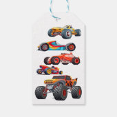 レースカーモンスタートラックカーレース誕生日 ギフトタグ (裏面)