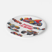 レースカーモンスタートラックカーレース誕生日 ペーパープレート (アングル)