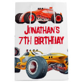 レースカーモンスタートラックカーレース誕生日 ミディアムペーパーバッグ (裏面)