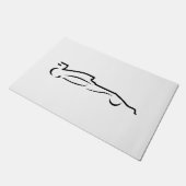 レースカーラインスケッチシルエット ドアマット (アングル)