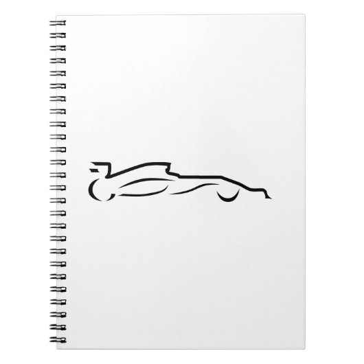 レースカーラインスケッチシルエット ノートブック (正面)