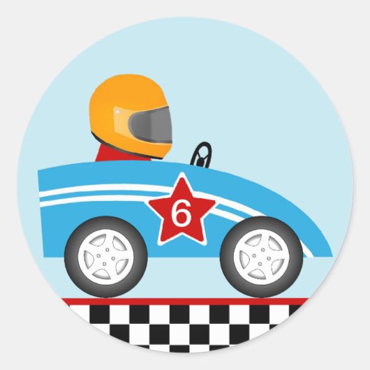 レースカーラウンドステッカスタマイズク ラウンドシール (正面)