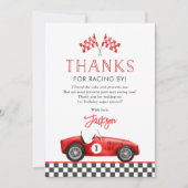 レースカーレッドレーシングボーイ1st誕生日 サンキューカード (正面)