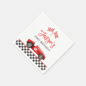 レースカーレッドレーシングボーイ1st誕生日 スタンダードカクテルナプキン (角)