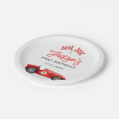 レースカーレッドレーシングボーイ1st誕生日 ペーパープレート (アングル)