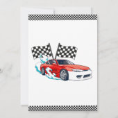 レースカーレーシングキッドの誕生日テーマ招待状 招待状 (裏面)
