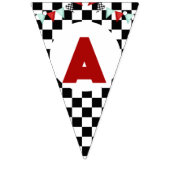 レースカーレーシングキッドの誕生日テーマ バンティングフラッグ (第3の旗)