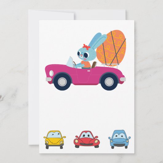 レースカーレーシングキッドの誕生日テーマ 招待状 (裏面)