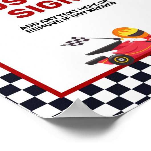 レースカーレーシングツーファーストボーイ誕生日カスタム ポスター (角)