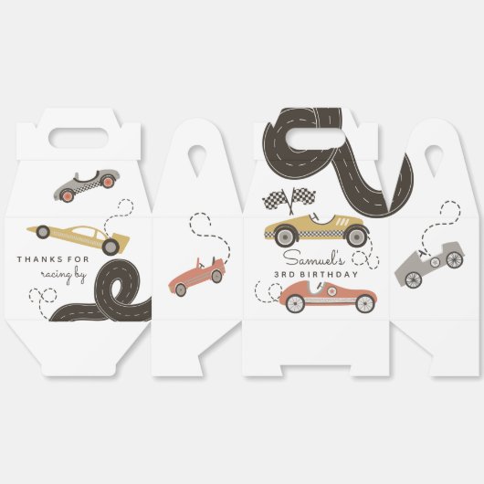 レースカーレーシングテーマパーティーボックス フェイバーボックス (見開き)