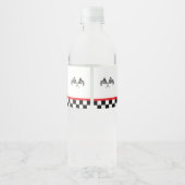 レースカーレーシングパーソナライズされたバースデーパーティーデコール ペットボトルラベル (裏面)