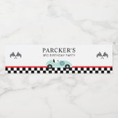 レースカーレーシングパーソナライズされたバースデーパーティーデコール ペットボトルラベル (シングルラベル)