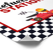 レースカーレーシングボーイ誕生日給油所 ポスター (角)