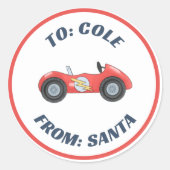 レースカーレーストラクリスマスギフトカスタムラベルシール ラウンドシール (正面)