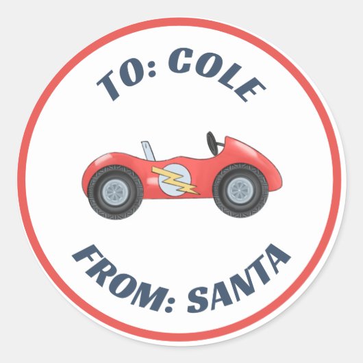 レースカーレーストラクリスマスギフトカスタムラベルシール ラウンドシール (正面)