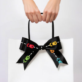 レースカーレーストラックブラック サテンリボン