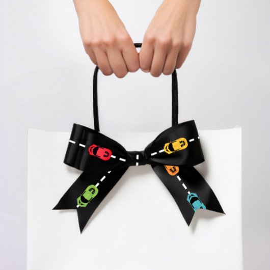 レースカーレーストラックブラック サテンリボン