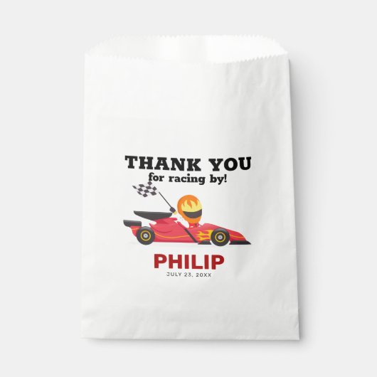 レースカーレース誕生日パーティーフェイスバッグ フェイバーバッグ (正面)