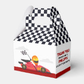 レースカーレース誕生日パーティー市松模様に フェイバーボックス (裏面サイド)