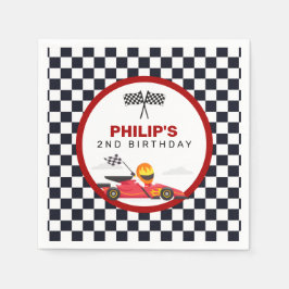 レースカーレース誕生日パーティー スタンダードカクテルナプキン