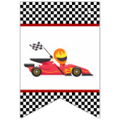 レースカーレース誕生日パーティー バンティングフラッグ (第1の旗)